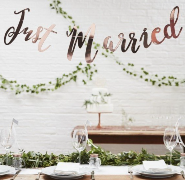 Girlande "Just Married " Rosé gold