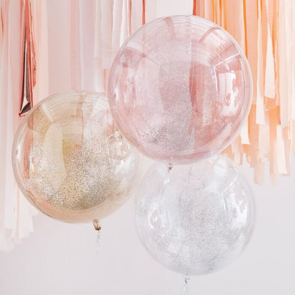 Glitzer Ballon Durchsichtig