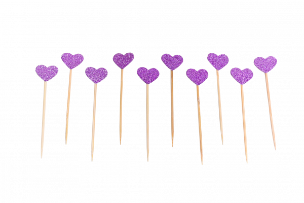 Cake Topper Hearts Lila