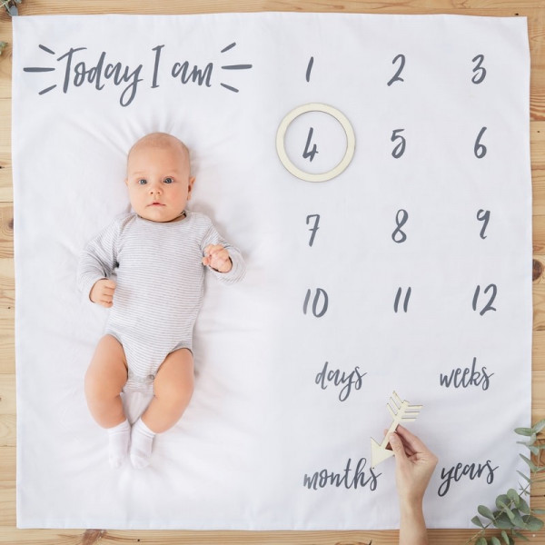 Meilenstein Baby Decke | Babydecke Geschenkidee