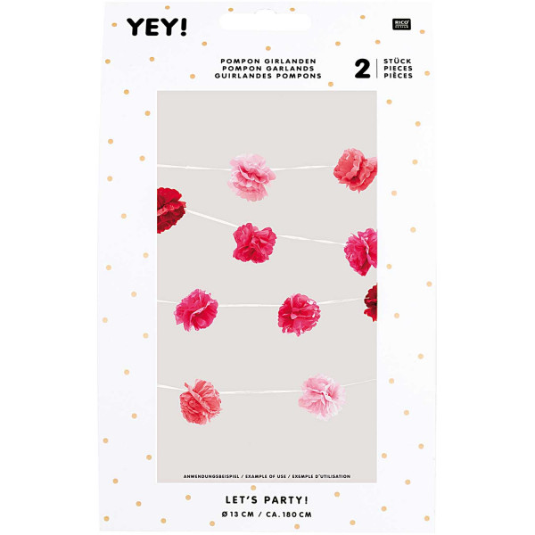 Pompom Girlande Pink Mix