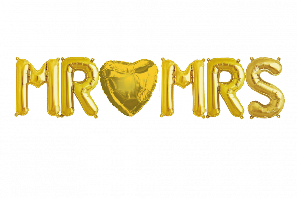 MR & MRS Ballons gold